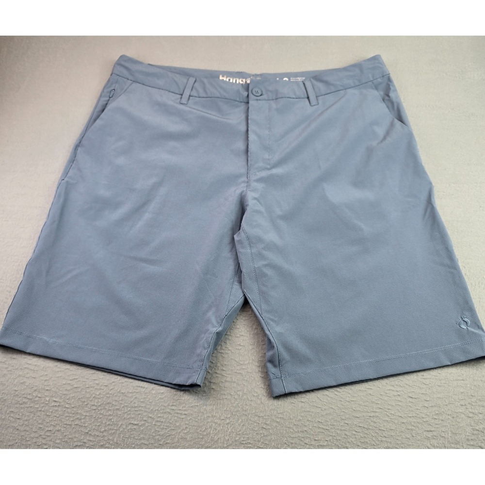 Hang‎ Ten Golf Shorts Size 40 Blue Micro Check Stretch Hybrid Casual Travel